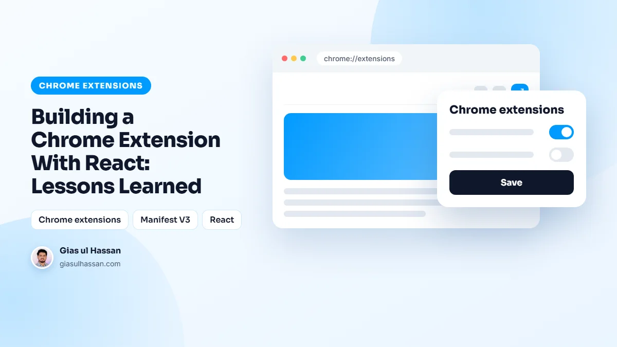 Illustration of a Chrome extension popup open in the browser — Building a Chrome Extension With React: Lessons Learned