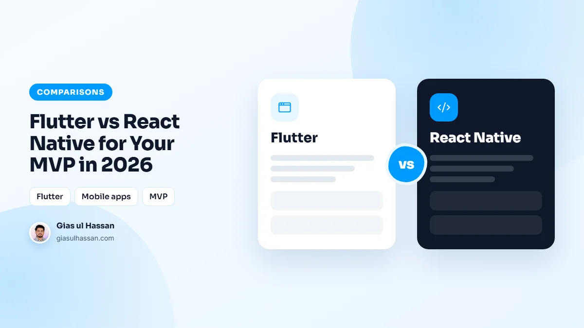 Side-by-side comparison illustration of Flutter versus React Native — Flutter vs React Native for Your MVP in 2026