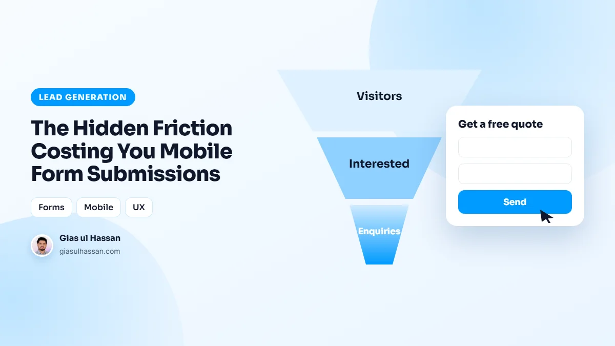 Illustration of a lead funnel turning website visitors into enquiries — The Hidden Friction Costing You Mobile Form Submissions