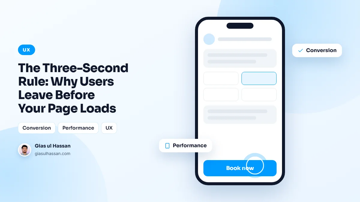 Illustration of a mobile screen with a simple, tap-friendly interface — The Three-Second Rule: Why Users Leave Before Your Page Loads