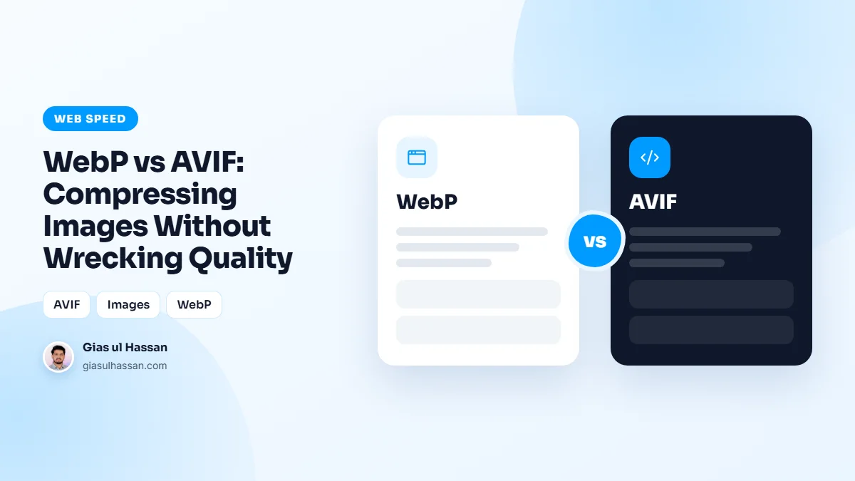 Side-by-side comparison illustration of WebP versus AVIF — WebP vs AVIF: Compressing Images Without Wrecking Quality