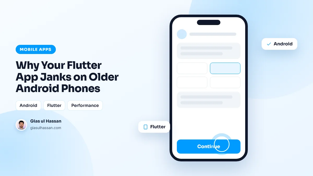 Illustration of a mobile screen with a simple, tap-friendly interface — Why Your Flutter App Janks on Older Android Phones