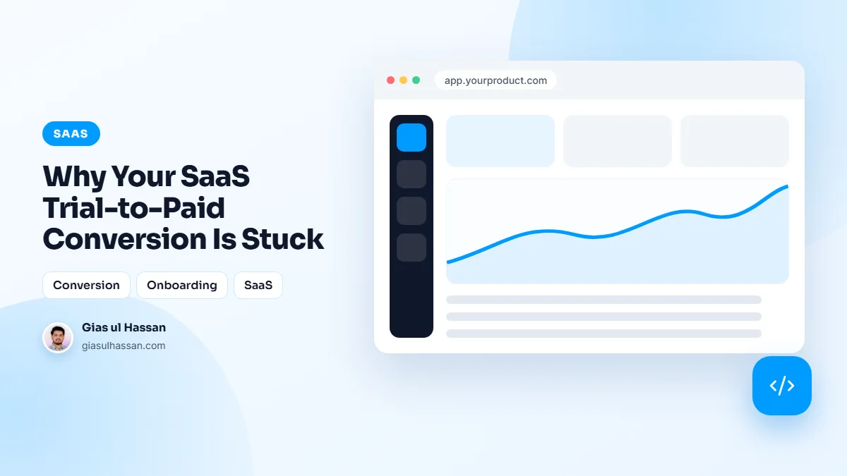 Illustration of a web application dashboard — Why Your SaaS Trial-to-Paid Conversion Is Stuck