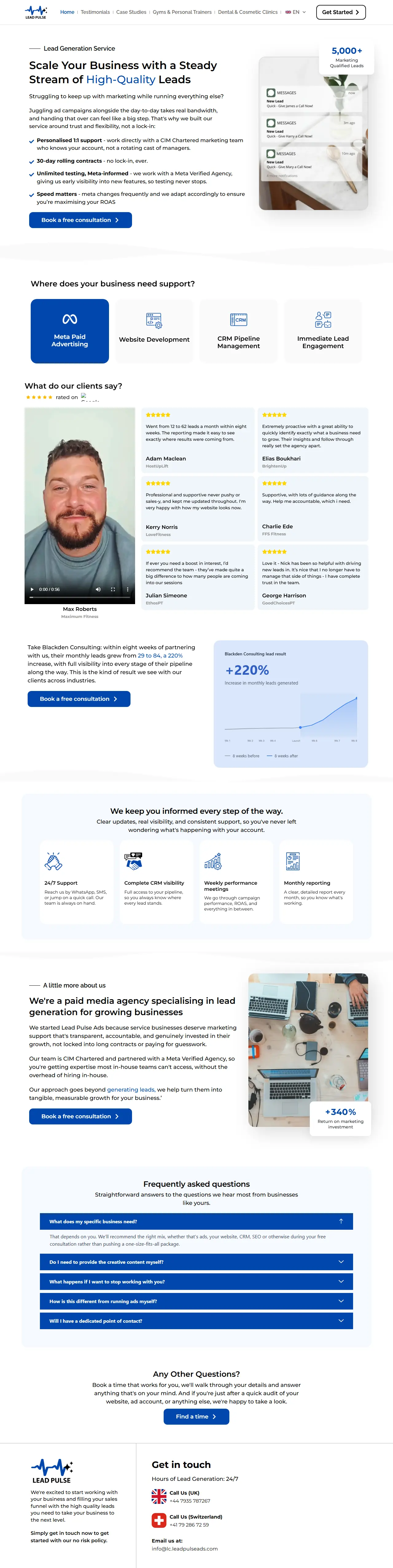 Lead Pulse Ads — full page design