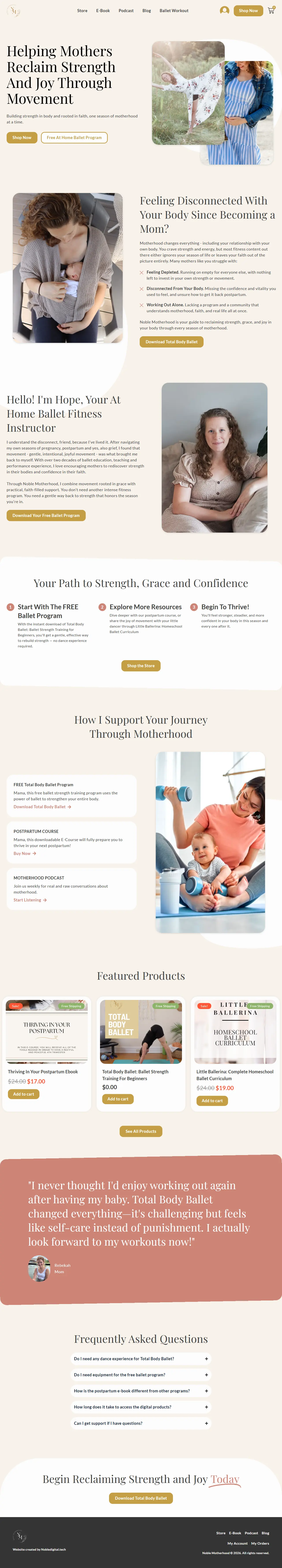 Noble Motherhood — full page design
