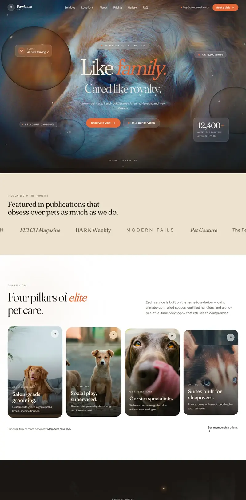 PawCare Elite website screenshot