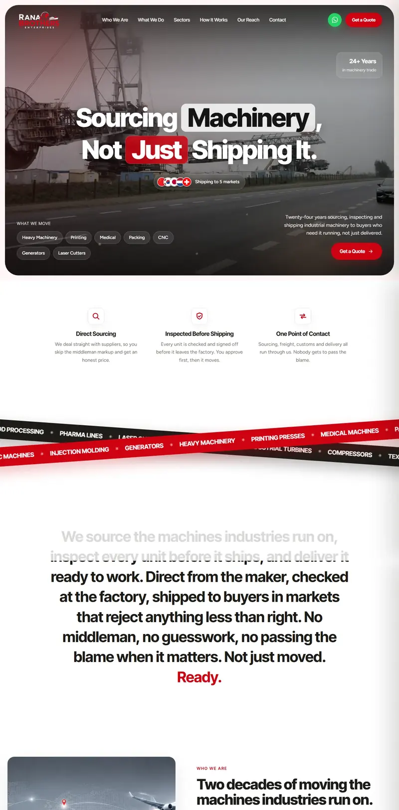 Rana Brothers Enterprises website screenshot