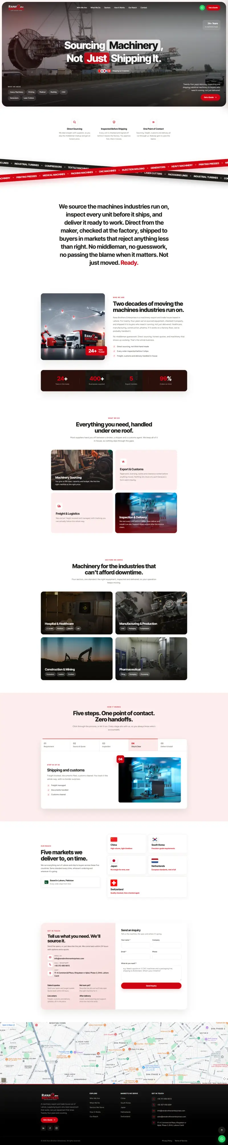 Rana Brothers Enterprises website screenshot