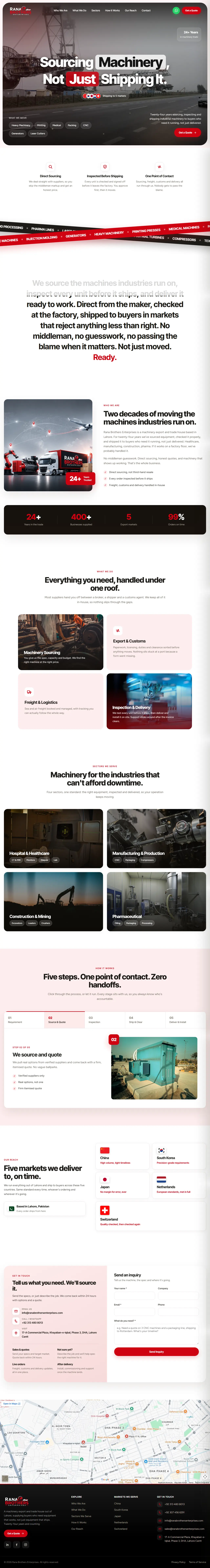 Rana Brothers Enterprises — full page design