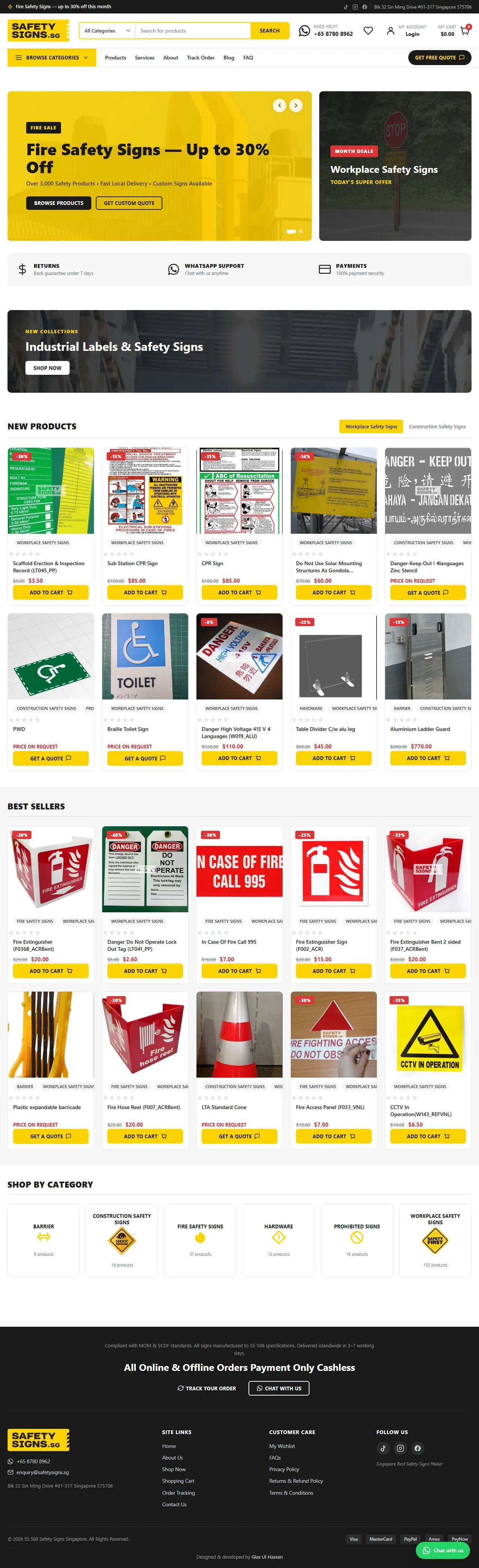 Safety Signs SG — Signage Store — full page design