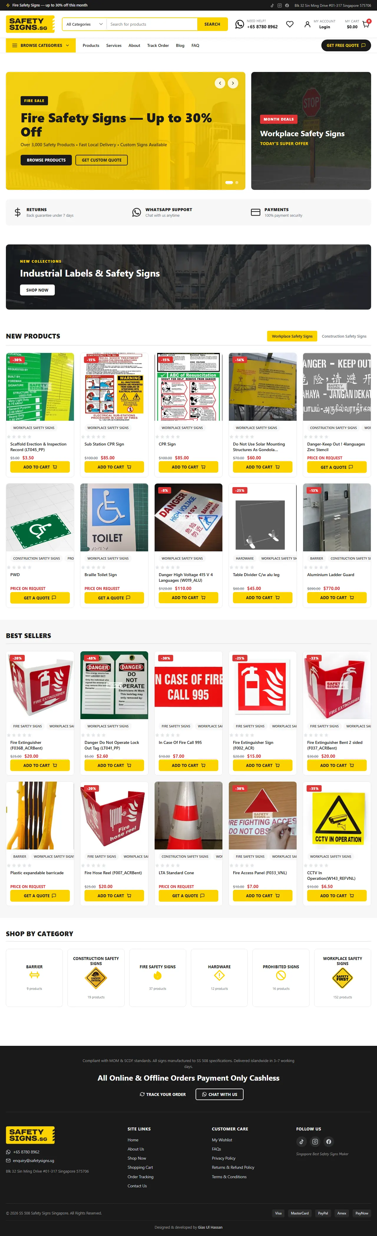 Safety Signs SG — Signage Store — full page design