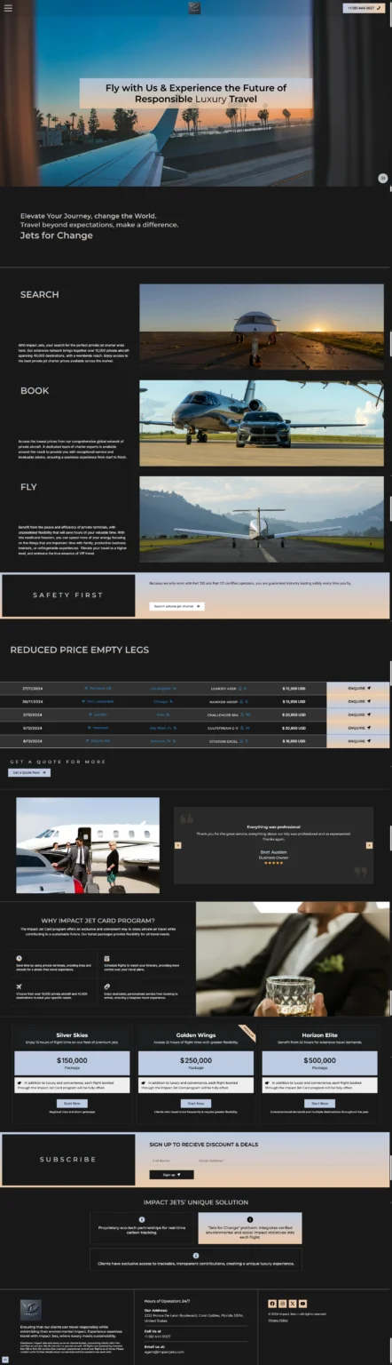 Impact Jets - Jet for Change website built by Gias ul Hassan