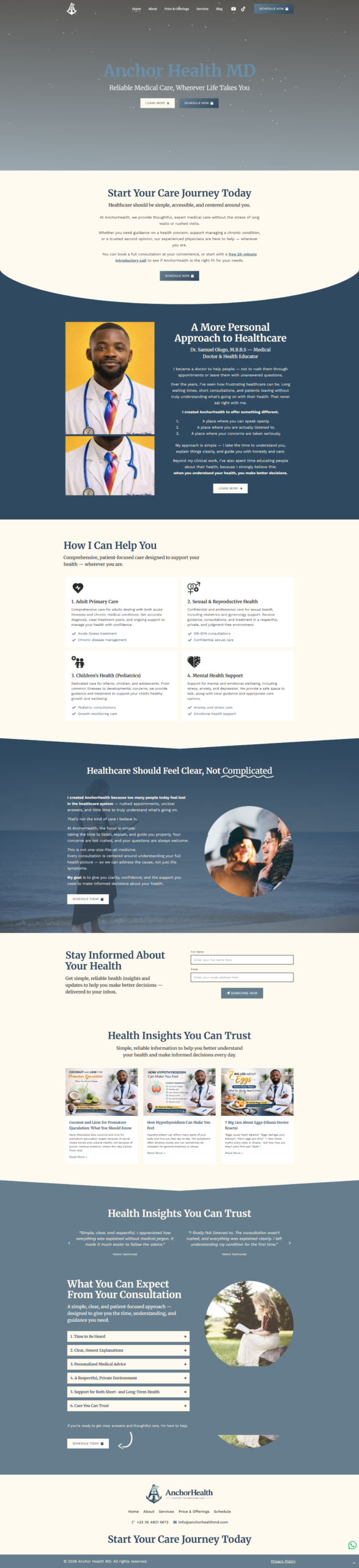AnchorHealthMd website