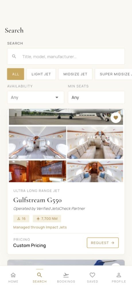 JetsCheck aviation company app–