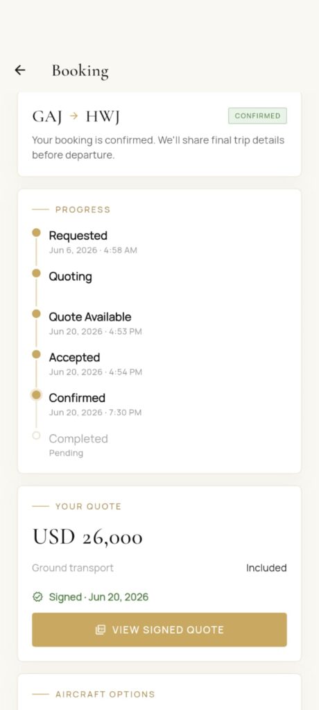 JetsCheck aviation company app—